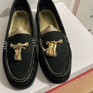 Eden Black/gold Sperry loafers 8.5